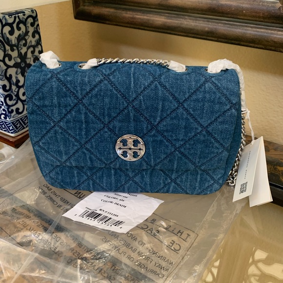 Tory Burch Denim Blue Crossbody Shoulder Bag - Picture 1 of 9